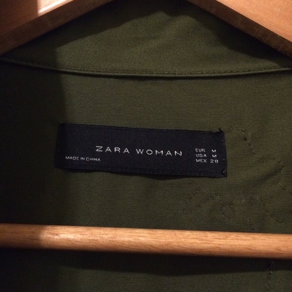 ZARA Embroidered Green Parka Jacket - M - Picture 7 of 8